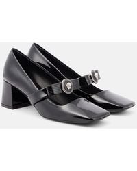 Versace - Gianni Ribbon Pumps Aus Lackleder Mit Verzierung - Lyst