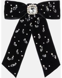 Jennifer Behr - Alva Bow Embellished Velvet Barrette - Lyst