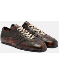 Dries Van Noten - Distressed Leather Sneakers - Lyst