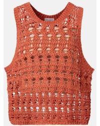 Brunello Cucinelli - Jute And Cotton-Blend Sweater Vest - Lyst