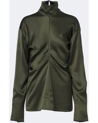 TOTEME - Slouch Draped Crepe Satin Blouse - Lyst