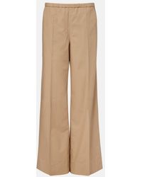 Moncler - Cotton Wide-Leg Pants - Lyst