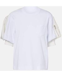 Sacai - Cotton Jersey And Twill T-Shirt - Lyst