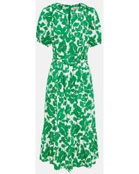 Diane von Furstenberg - Vestido midi Lindy de algodon floral - Lyst
