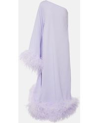 ‎Taller Marmo - Robe Balear Aus Crepe Mit Federn - Lyst