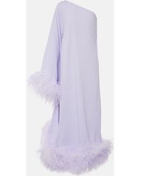 ‎Taller Marmo - Balear Feather-trimmed One-shoulder Crepe Gown - Lyst