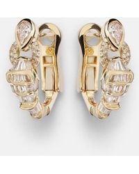 SHAY - Serpentine 18Kt Huggie Earrings With Diamonds - Lyst