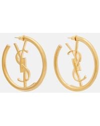 Saint Laurent - Cassandre Hoop Earrings - Lyst