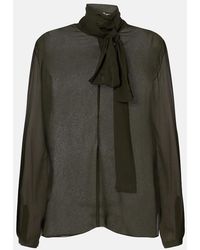 Alaïa - Crepe Georgette Blouse - Lyst