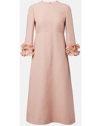 Valentino - Ruffled Crepe Couture Midi Dress - Lyst