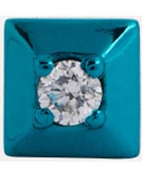 Eera Pendiente Mini Small de oro de 18 ct con diamante - Azul