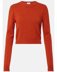 Saint Laurent - Cropped Cashmere Sweater - Lyst
