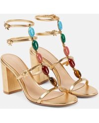 Gianvito Rossi - Shanti 85 Embellished Leather Sandals - Lyst