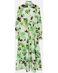 Erdem - Floral-Print Cotton Midi Shirt Dress - Lyst