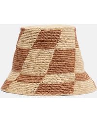 ALÉMAIS - Checked Raffia Bucket Hat - Lyst
