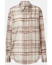 Brunello Cucinelli - Checked Silk Shirt - Lyst
