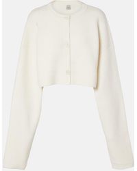TOTEME - Cropped Wool-Blend Cardigan - Lyst