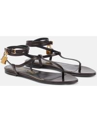 Tom Ford - Padlock Leather Thong Sandals - Lyst