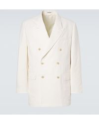 AURALEE - Double-Breasted Wool, Cotton, And Linen Blazer - Lyst