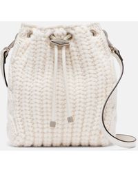Jimmy Choo - Cinch Mini Cable-Knit Bucket Bag - Lyst