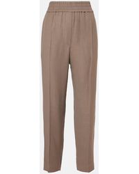 Brunello Cucinelli - Pantalones Rectos De Tiro Medio - Lyst