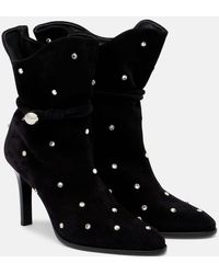 Isabel Marant - Verzierte Ankle Boots Lolya 90 Aus Veloursleder - Lyst