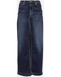 AG Jeans - High-rise Denim Maxi Skirt - Lyst