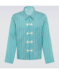 Bode - Shore Stripe Cotton-blend Shirt - Lyst