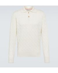 Brunello Cucinelli - Cable-Knit Cashmere Polo Sweater - Lyst
