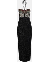 Clio Peppiatt - Mariposa Embellished Halterneck Gown - Lyst