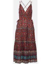 Ulla Johnson - Rosa Printed Cotton-Blend Midi Dress - Lyst