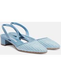 Manolo Blahnik - Slingback-Pumps Raffro Aus Raffiabast - Lyst