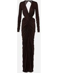 Rick Owens - Poppy Ls Ruched Open-Back Jersey Gown - Lyst