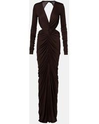 Rick Owens - Vestido De Fiesta Poppy Ls De Jersey Fruncido - Lyst