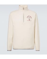 Brunello Cucinelli - Cashmere And Cotton-Blend Half-Zip Sweatshirt - Lyst