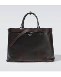Prada - Buckle Leather Tote Bag - Lyst