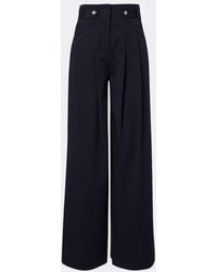 Veronica Beard - Allman Pleated Cotton-Blend Wide-Leg Pants - Lyst
