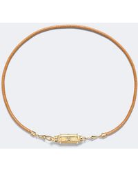 Marie Lichtenberg - 18Kt And Leather Pendant Necklace With Diamonds - Lyst