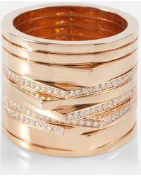 Repossi - Antifer anillo de oro rosa de 18 ct con diamantes - Lyst