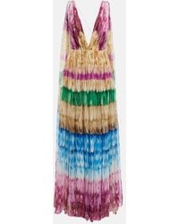 Valentino - Silk V-neck Maxi Gown - Lyst