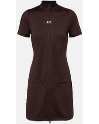 Courreges - Interlock Jersey Zip-Up Minidress - Lyst