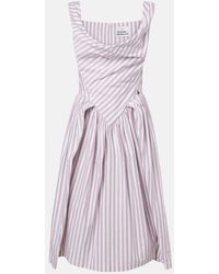 Vivienne Westwood - Sunday Striped Cotton Midi Dress - Lyst