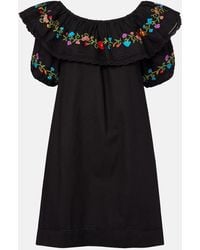 RIXO London - Besticktes Minikleid Saige Aus Baumwolle - Lyst