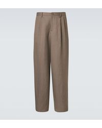 Giorgio Armani - Archivio Linen-Blend Straight Pants - Lyst