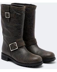 Jimmy Choo - Biker Leather Mid-Calf Boots - Lyst