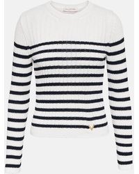 Valentino - Striped Ribbed-knit Sweater - Lyst