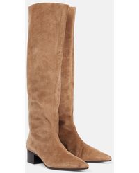 KHAITE - Andee Suede Knee-High Boots - Lyst