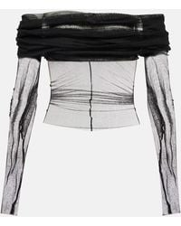 Christopher Esber - Sheer Off-The-Shoulder Silk Top - Lyst