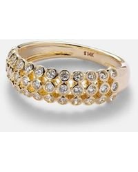 STONE AND STRAND - Bold Lattice 14Kt Ring With Diamonds - Lyst