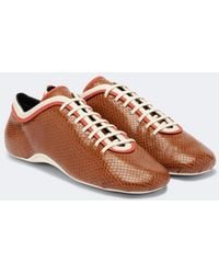 Dries Van Noten - Snake-Effect Leather Sneakers - Lyst